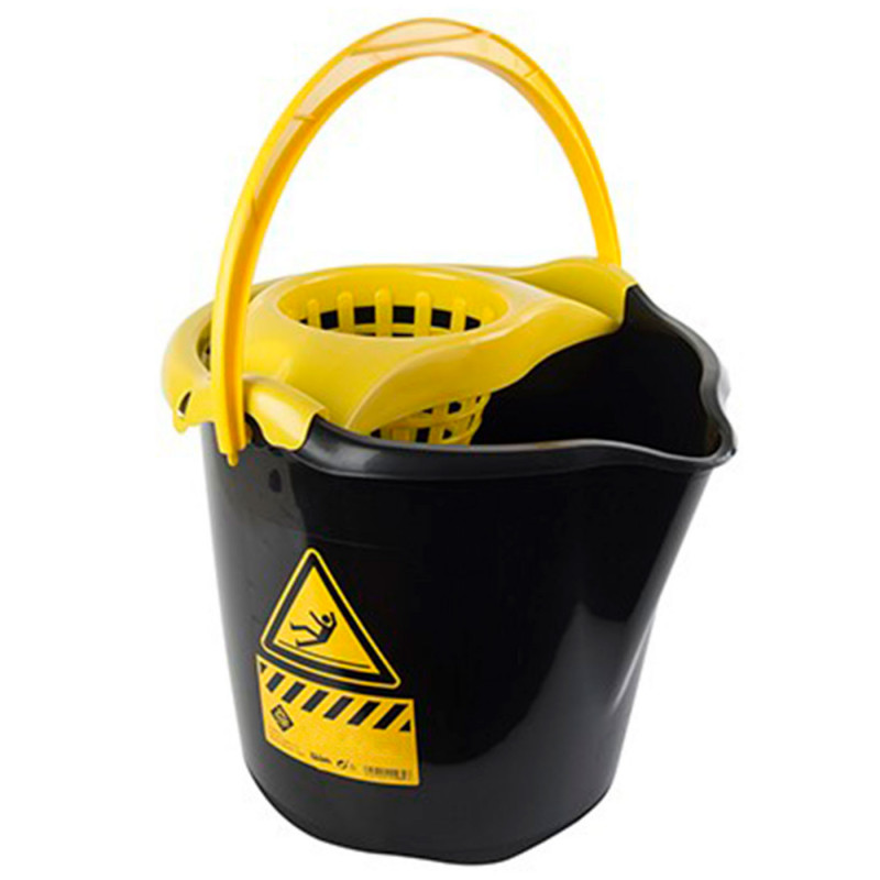 Tradineur - Cubo para fregar redondo con escurridor, polipropileno, incluye asa, ligero, limpieza, hogar, fabricado en España (N Tradineur - Cubo para fregar redondo con escurridor, polipropileno, incluye asa, ligero, limpieza, hogar, fabricado en España (N