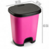 Tradineur - Cubo de basura con pedal - Fabricado en Plástico - Capacidad de 27 Litros - 45 x 38 x 32 cm - Color Rosa y Negro