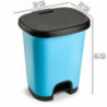 Tradineur - Cubo de basura con pedal - Fabricado en Plástico - Capacidad de 27 Litros - 45 x 38 x 32 cm - Color Azul y Negro