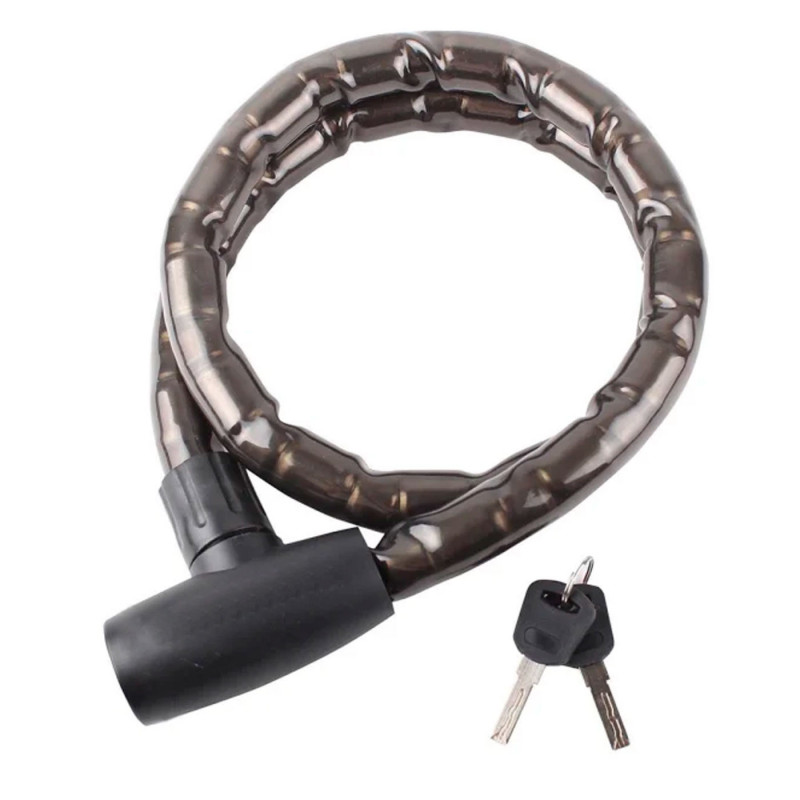 Tradineur - Cadena para motos - Fabricado en Acero revestido - Incluye juego de llaves - Garantiza la seguridad de tu vehículo - Tradineur - Cadena para motos - Fabricado en Acero revestido - Incluye juego de llaves - Garantiza la seguridad de tu vehículo -