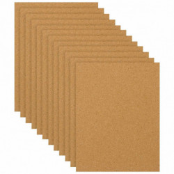 Tradineur - Pack de 12 Láminas de corcho - Grosor de 3 mm - Ideal para decoración, manualidades y organización - 20 x 30 cm 