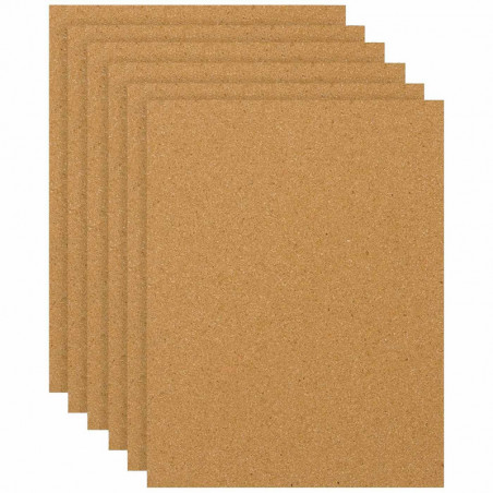 Tradineur - Pack de 6 Láminas de corcho - Grosor de 2 mm - Ideal para decoración, manualidades y organización - 30 x 40 cm 