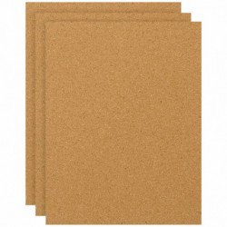 Tradineur - Pack de 3 Láminas de corcho - Grosor de 2 mm - Ideal para decoración, manualidades y organización - 40 x 60 cm 