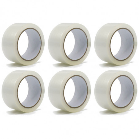 Tradineur - Pack de 6 precintos para embalaje - Multiusos, embalar, sellar, empaquetar, cerrar cajas, resistente al desgarro - 4