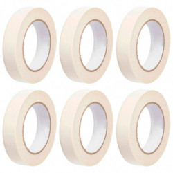 Tradineur - Pack de 6 cintas Adhesiva para pintores - Ideal para Manualidades, Bricolaje, Pintura y Etiquetado - 24 mm x 40 M -