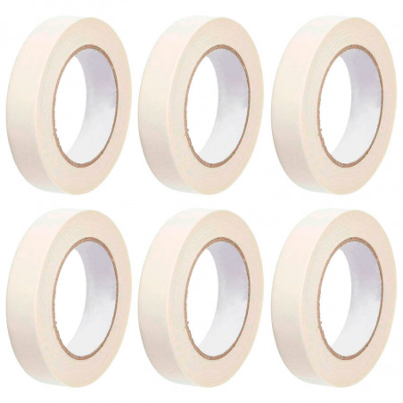 Tradineur - Pack de 6 cintas Adhesiva para pintores - Ideal para Manualidades, Bricolaje, Pintura y Etiquetado - 24 mm x 40 M -