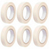Tradineur - Pack de 6 cintas Adhesiva para pintores - Ideal para Manualidades, Bricolaje, Pintura y Etiquetado - 24 mm x 40 M -