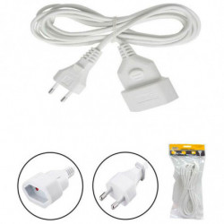 Tradineur - Cable alargador para Enchufe Plano, 2.5A, 250V, máx. 600W, Uso Interior, Incluye protección Infantil, hogar, Oficina