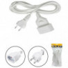 Tradineur - Cable alargador para Enchufe Plano, 2.5A, 250V, máx. 600W, Uso Interior, Incluye protección Infantil, hogar, Oficina