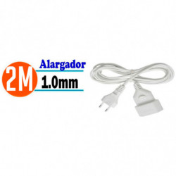 Tradineur - Cable alargador para Enchufe Plano, 2.5A, 250V, máx. 600W, Uso Interior, Incluye protección Infantil, hogar, Oficina