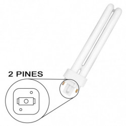 Tradineur - Pack de 2 bombillas de bajo consumo, 2 pines y 2 tubos, G24D-3, 26W equivalente a 130W, 1350 lúmenes, 6400K, luz bla