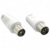 Tradineur - Cable para antena de Televisión - Longitud de 10 Metros - Salidas macho y Hembra - Cable Coaxial - Color Blanco