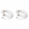 Tradineur - Cable para antena de Televisión - Longitud de 2 Metros - Salidas macho y Hembra - Cable coaxial - Color Blanco