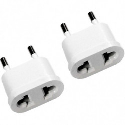 Tradineur - Pack de 2 Adaptadores de Enchufe Plano - Adaptador Sencillo, Enchufe para Oficina, hogar - Color Blanco