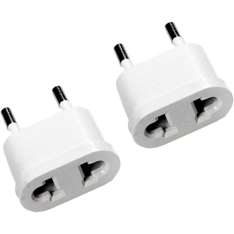 Tradineur - Pack de 2 Adaptadores de Enchufe Plano - Adaptador Sencillo, Enchufe para Oficina, hogar - Color Blanco Tradineur - Pack de 2 Adaptadores de Enchufe Plano - Adaptador Sencillo, Enchufe para Oficina, hogar - Color Blanco