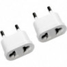 Tradineur - Pack de 2 Adaptadores de Enchufe Plano - Adaptador Sencillo, Enchufe para Oficina, hogar - Color Blanco