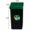 Tradineur - Set de 3 Cubos de Reciclaje - Verde (Vidrio), Amarillo (Envases) y Azul (Papel) - Capacidad: 28 litros - Plástico -
