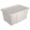 Tradineur - Caja de almacenaje con tapa N.º 18 - Fabricado en plástico - Capacidad de 60 L - Ideal para multiusos, ordenación y