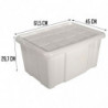Tradineur - Caja de almacenaje con tapa N.º 18 - Fabricado en plástico - Capacidad de 60 L - Ideal para multiusos, ordenación y