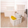Tradineur - Caja de almacenaje con tapa N.º 18 - Fabricado en plástico - Capacidad de 60 L - Ideal para multiusos, ordenación y
