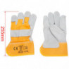 Tradineur - Guantes de trabajo, tela y cuero resistente, protección, bricolaje, seguridad, jardinería (Gris y naranja - Talla 10