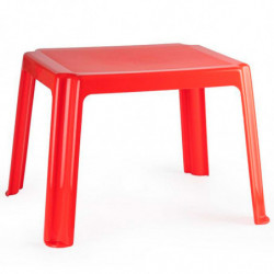 Tradineur - Mesa auxiliar de plástico, mesita baja, niños, polipropileno, estructura sólida, interior y exterior, salón, jardín,