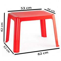 Tradineur - Mesa auxiliar de plástico, mesita baja, niños, polipropileno, estructura sólida, interior y exterior, salón, jardín,