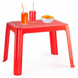 Tradineur - Mesa auxiliar de plástico, mesita baja, niños, polipropileno, estructura sólida, interior y exterior, salón, jardín,