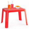 Tradineur - Mesa auxiliar de plástico, mesita baja, niños, polipropileno, estructura sólida, interior y exterior, salón, jardín,