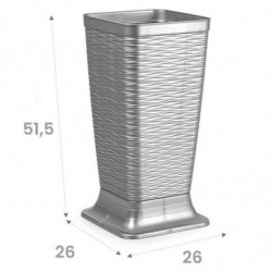 Tradineur - Paragüero de plástico cuadrado, modelo Wind, diseño moderno, soporte para paraguas, decoración, fabricado en España