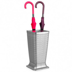Tradineur - Paragüero de plástico cuadrado, modelo Wind, diseño moderno, soporte para paraguas, decoración, fabricado en España