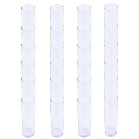 Tradineur - Set de 24 vasos de tubo de cristal, base gruesa, aptos para lavavajillas, agua, bebidas, refrescos, 16,3 x 5,8 cm, 3