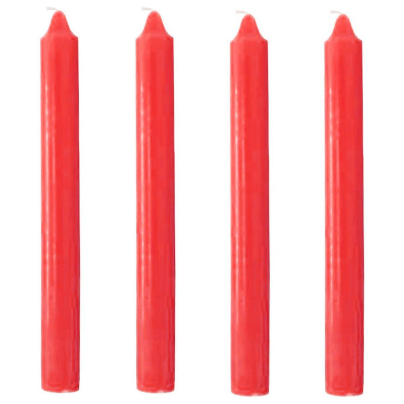 Tradineur - Pack de 4 velas alargadas, cirios de mesa cilíndricos, parafina y mecha de algodón, sin perfume, rituales y ceremoni Tradineur - Pack de 4 velas alargadas, cirios de mesa cilíndricos, parafina y mecha de algodón, sin perfume, rituales y ceremoni