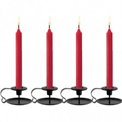 Tradineur - Pack de 4 velas alargadas, cirios de mesa cilíndricos, parafina y mecha de algodón, sin perfume, rituales y ceremoni