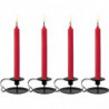 Tradineur - Pack de 4 velas alargadas, cirios de mesa cilíndricos, parafina y mecha de algodón, sin perfume, rituales y ceremoni