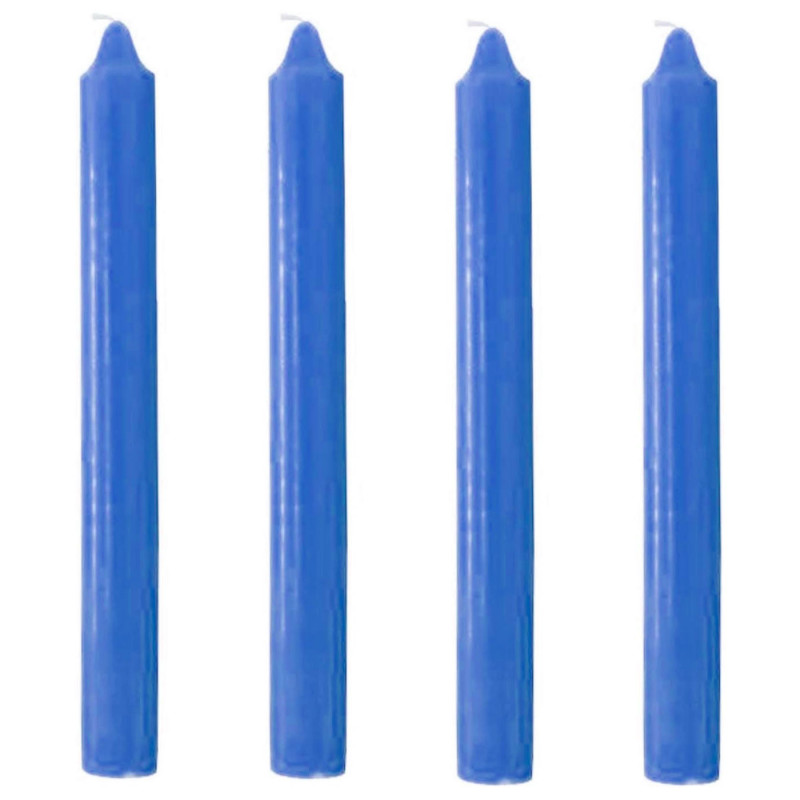 Tradineur - Pack de 4 velas alargadas, cirios de mesa cilíndricos, parafina y mecha de algodón, sin perfume, rituales y ceremoni Tradineur - Pack de 4 velas alargadas, cirios de mesa cilíndricos, parafina y mecha de algodón, sin perfume, rituales y ceremoni