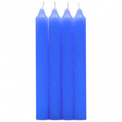 Tradineur - Pack de 4 velas alargadas, cirios de mesa cilíndricos, parafina y mecha de algodón, sin perfume, rituales y ceremoni