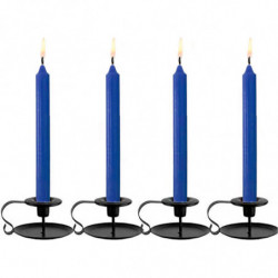 Tradineur - Pack de 4 velas alargadas, cirios de mesa cilíndricos, parafina y mecha de algodón, sin perfume, rituales y ceremoni