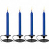 Tradineur - Pack de 4 velas alargadas, cirios de mesa cilíndricos, parafina y mecha de algodón, sin perfume, rituales y ceremoni