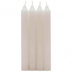 Tradineur - Pack de 4 velas alargadas, cirios de mesa cilíndricos, parafina y mecha de algodón, sin perfume, rituales y ceremoni