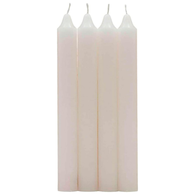 Tradineur - Pack de 4 velas alargadas, cirios de mesa cilíndricos, parafina y mecha de algodón, sin perfume, rituales y ceremoni Tradineur - Pack de 4 velas alargadas, cirios de mesa cilíndricos, parafina y mecha de algodón, sin perfume, rituales y ceremoni