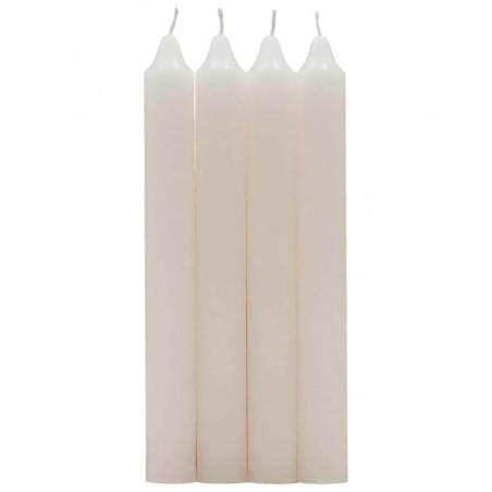 Tradineur - Pack de 4 velas alargadas, cirios de mesa cilíndricos, parafina y mecha de algodón, sin perfume, rituales y ceremoni