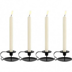 Tradineur - Pack de 4 velas alargadas, cirios de mesa cilíndricos, parafina y mecha de algodón, sin perfume, rituales y ceremoni
