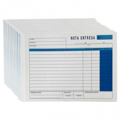Tradineur - Pack de 12 talonarios de notas de entrega, 50 hojas, 25 juegos original + copia, autocopiativas, matriz de corte y t