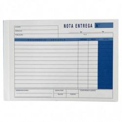 Tradineur - Pack de 12 talonarios de notas de entrega, 50 hojas, 25 juegos original + copia, autocopiativas, matriz de corte y t
