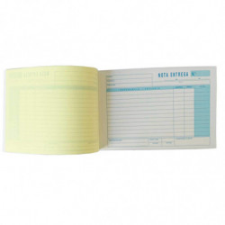 Tradineur - Pack de 12 talonarios de notas de entrega, 50 hojas, 25 juegos original + copia, autocopiativas, matriz de corte y t