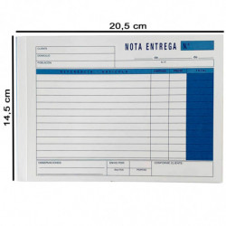 Tradineur - Pack de 12 talonarios de notas de entrega, 50 hojas, 25 juegos original + copia, autocopiativas, matriz de corte y t