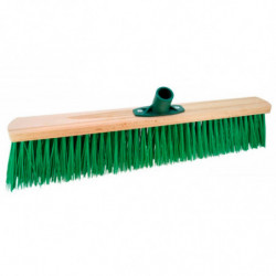 Tradineur - Cepillo duro multiusos para exterior, barrendero, cerdas duras, madera y plástico, acoplable a mango de rosca, limpi