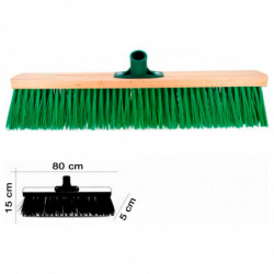 Tradineur - Cepillo duro multiusos para exterior, barrendero, cerdas duras, madera y plástico, acoplable a mango de rosca, limpi