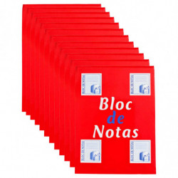 Tradineur - Pack de 12 tacos de notas blancas, 125 hojas lisas, incluyen matriz de corte y tapas de cartón, anotaciones - 120 x